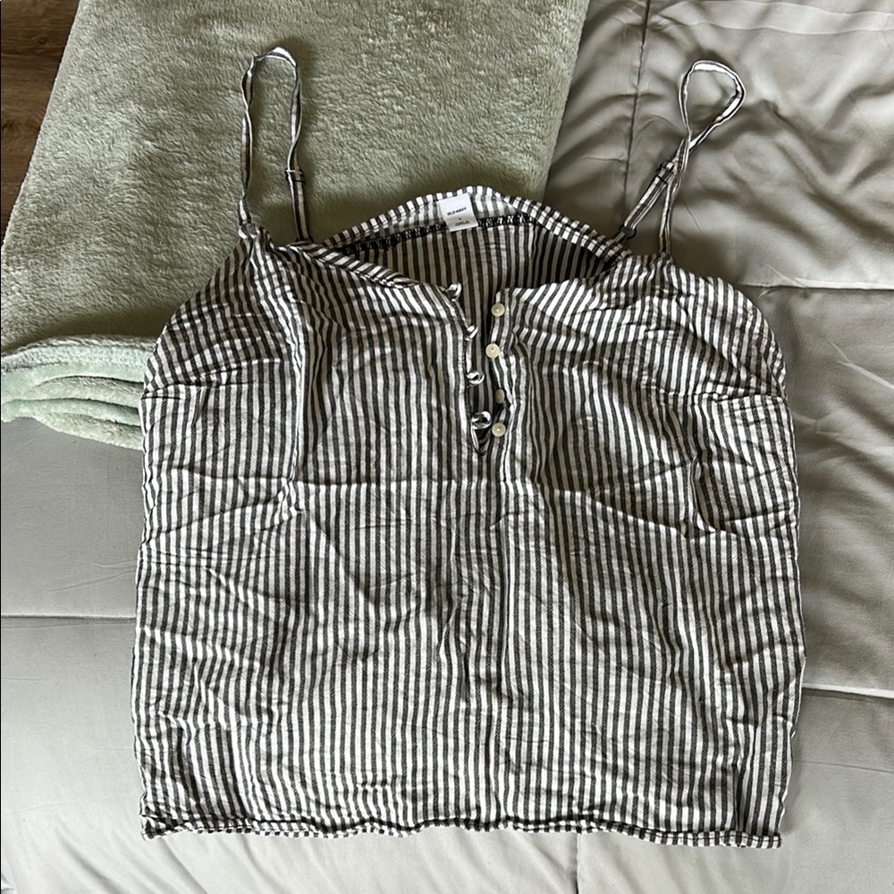 Old Navy Black and White Striped Camisole